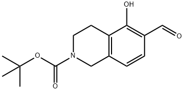 tert-butyl 6-formyl-5-hydroxy-1,2,3,4-tetrahydroisoquinoline-2-carboxylate Struktur