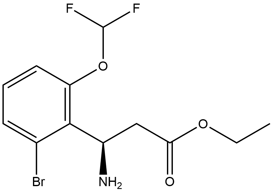 Ethyl (βR)-β-amino-2-bromo-6-(difluoromethoxy)benzenepropanoate Struktur