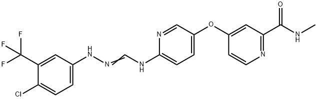 2-Pyridinecarboxamide, 4-[[6-[[[[4-chloro-3-(trifluoromethyl)phenyl]amino]iminomethyl]amino]-3-pyridinyl]oxy]-N-methyl- Struktur