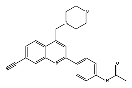 Acetamide, N-[4-[7-cyano-4-(4-morpholinylmethyl)-2-quinolinyl]phenyl]- Struktur