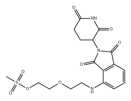 1H-Isoindole-1,3(2H)-dione, 2-(2,6-dioxo-3-piperidinyl)-4-[[2-[2-[(methylsulfonyl)oxy]ethoxy]ethyl]amino]- Struktur