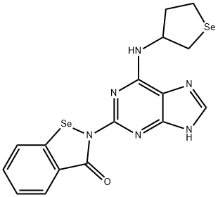 1,2-Benzisoselenazol-3(2H)-one, 2-[6-[(tetrahydroselenophene-3-yl)amino]-9H-purin-2-yl]- Struktur