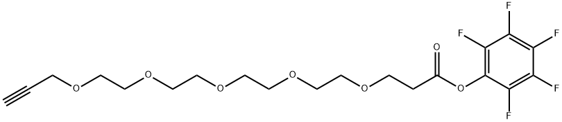 4,7,10,13,16-Pentaoxanonadec-18-ynoic acid, 2,3,4,5,6-pentafluorophenyl ester Struktur