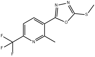 Pyridine, 2-methyl-3-[5-(methylthio)-1,3,4-oxadiazol-2-yl]-6-(trifluoromethyl)- Struktur