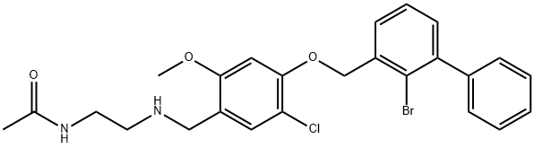 Acetamide, N-[2-[[[4-[(2-bromo[1,1'-biphenyl]-3-yl)methoxy]-5-chloro-2-methoxyphenyl]methyl]amino]ethyl]- Struktur