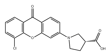 3-Pyrrolidinecarboxylic acid, 1-(5-chloro-9-oxo-9H-xanthen-3-yl)-, (3R)- Struktur