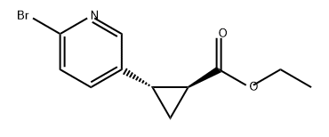 Cyclopropanecarboxylic acid, 2-(6-bromo-3-pyridinyl)-, ethyl ester, (1S,2S)- Struktur