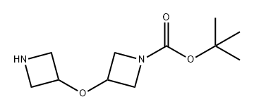 1-Azetidinecarboxylic acid, 3-(3-azetidinyloxy)-, 1,1-dimethylethyl ester Struktur