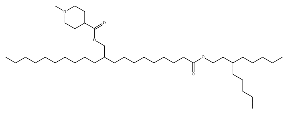 4-Piperidinecarboxylic acid, 1-methyl-, 2-[9-oxo-9-[(3-pentyloctyl)oxy]nonyl]dodecyl ester Struktur