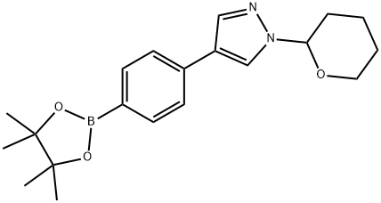 1H-Pyrazole, 1-(tetrahydro-2H-pyran-2-yl)-4-[4-(4,4,5,5-tetramethyl-1,3,2-dioxaborolan-2-yl)phenyl]- Struktur