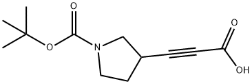 1-Pyrrolidinecarboxylic acid, 3-(2-carboxyethynyl)-, 1-(1,1-dimethylethyl) ester Struktur