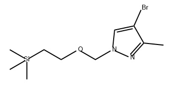 1H-Pyrazole, 4-bromo-3-methyl-1-[[2-(trimethylsilyl)ethoxy]methyl]- Struktur