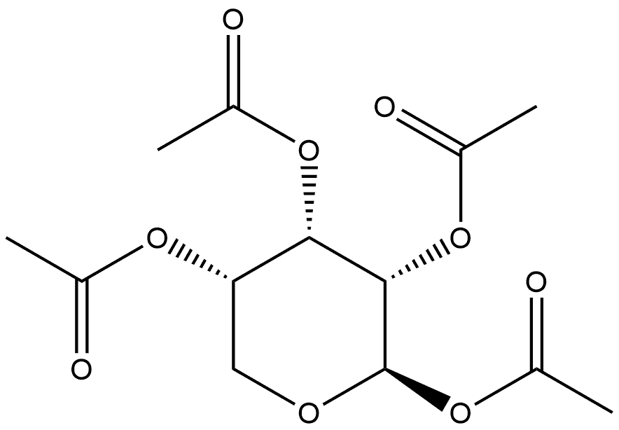 β-L-Ribopyranose, 1,2,3,4-tetraacetate Struktur