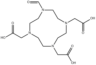 1,4,7,10-Tetraazacyclododecane-1,4,7-triacetic acid, 10-formyl- Struktur