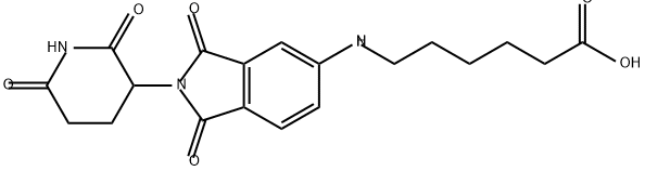 Hexanoic acid, 6-[[2-(2,6-dioxo-3-piperidinyl)-2,3-dihydro-1,3-dioxo-1H-isoindol-5-yl]amino]- Struktur