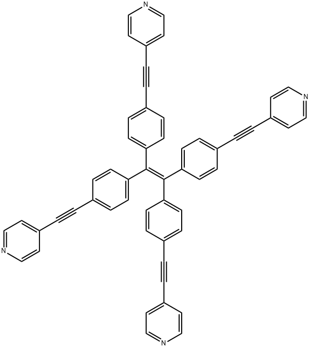 1,1,2,2-tetrakis(4-(pyridin-4-ylethynyl)phenyl)ethene Struktur