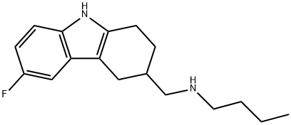 1H-Carbazole-3-methanamine, N-butyl-6-fluoro-2,3,4,9-tetrahydro- Struktur