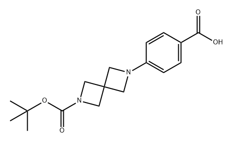 2,6-Diazaspiro[3.3]heptane-2-carboxylic acid, 6-(4-carboxyphenyl)-, 2-(1,1-dimethylethyl) ester Struktur