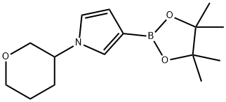 1H-Pyrrole, 1-(tetrahydro-2H-pyran-3-yl)-3-(4,4,5,5-tetramethyl-1,3,2-dioxaborolan-2-yl)- Struktur