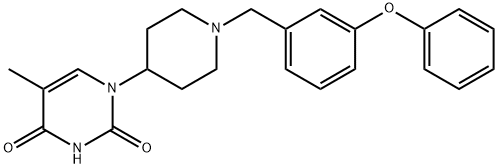 2,4(1H,3H)-Pyrimidinedione, 5-methyl-1-[1-[(3-phenoxyphenyl)methyl]-4-piperidinyl]- Struktur