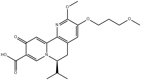 (6S)-5,10-Dihydro-2-methoxy-3-(3-methoxypropoxy)-6-(1-methylethyl)-10-oxo-6H-pyrido[1,2-h]-1,7-naphthyridine-9-carboxylic acid Struktur