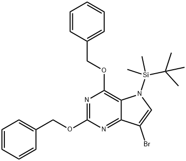 5H-Pyrrolo3,2-dpyrimidine, 7-bromo-5-(1,1-dimethylethyl)dimethylsilyl-2,4-bis(phenylmethoxy)- Struktur