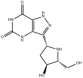 1H-Pyrazolo4,3-dpyrimidine-5,7(4H,6H)-dione, 3-(2R,4S,5R)-4-hydroxy-5-(hydroxymethyl)-2-pyrrolidinyl- Struktur