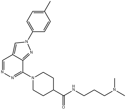 4-Piperidinecarboxamide, N-[3-(dimethylamino)propyl]-1-[2-(4-methylphenyl)-2H-pyrazolo[3,4-d]pyridazin-7-yl]- Structure