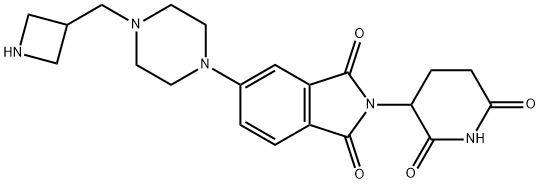 1H-Isoindole-1,3(2H)-dione, 5-[4-(3-azetidinylmethyl)-1-piperazinyl]-2-(2,6-dioxo-3-piperidinyl)- Struktur