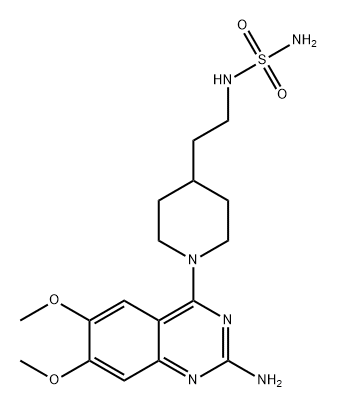 Sulfamide, N-[2-[1-(2-amino-6,7-dimethoxy-4-quinazolinyl)-4-piperidinyl]ethyl]- Struktur