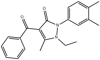 3H-Pyrazol-3-one, 4-benzoyl-2-(3,4-dimethylphenyl)-1-ethyl-1,2-dihydro-5-methyl- Structure