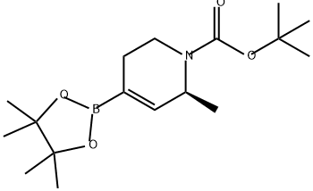 1(2H)-Pyridinecarboxylic acid, 5,6-dihydro-2-methyl-4-(4,4,5,5-tetramethyl-1,3,2-dioxaborolan-2-yl)-, 1,1-dimethylethyl ester, (2S)- Struktur