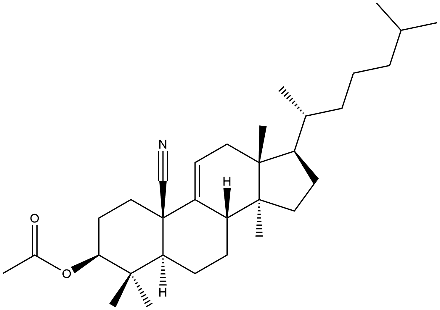 Lanost-9(11)-ene-19-nitrile, 3β-hydroxy-, acetate (ester) (8CI)