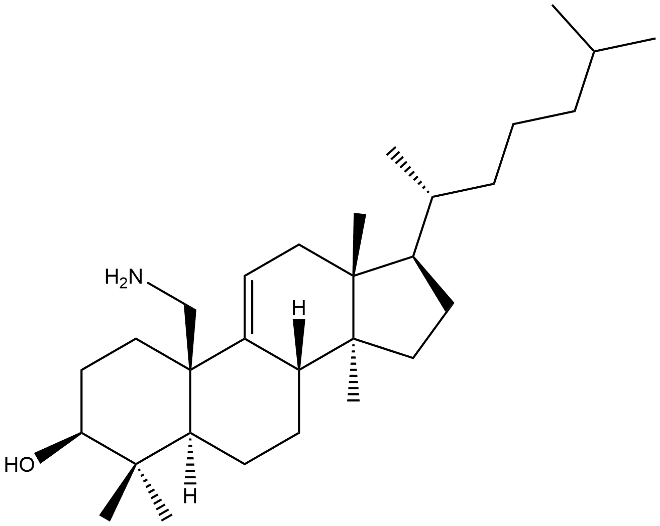 Lanost-9(11)-en-3β-ol, 19-amino- (7CI,8CI)