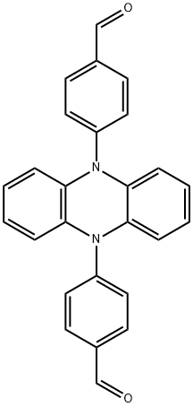 Benzaldehyde, 4,4'-(5,10-phenazinediyl)bis- Struktur