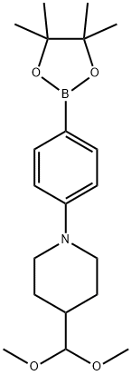 Piperidine, 4-(dimethoxymethyl)-1-[4-(4,4,5,5-tetramethyl-1,3,2-dioxaborolan-2-yl)phenyl]- Struktur