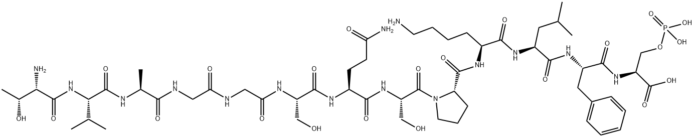 L-Serine, L-threonyl-L-valyl-L-alanylglycylglycyl-O-phosphono-L-seryl-L-glutaminyl-L-seryl-L-prolyl-L-lysyl-L-leucyl-L-phenylalanyl- Struktur