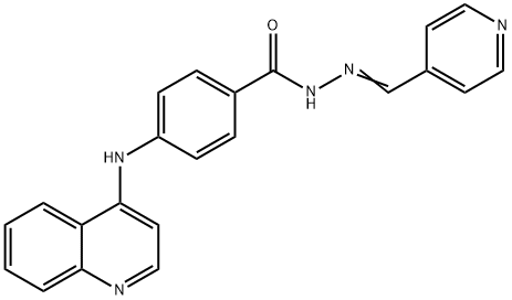 Benzoic acid, 4-(4-quinolinylamino)-, 2-(4-pyridinylmethylene)hydrazide Struktur