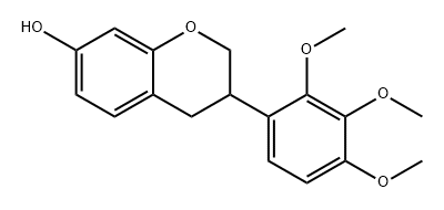 2H-1-Benzopyran-7-ol, 3,4-dihydro-3-(2,3,4-trimethoxyphenyl)- Struktur