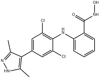 Benzamide, 2-[[2,6-dichloro-4-(3,5-dimethyl-1H-pyrazol-4-yl)phenyl]amino]-N-hydroxy- Struktur