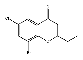 4H-1-Benzopyran-4-one, 8-bromo-6-chloro-2-ethyl-2,3-dihydro- Struktur