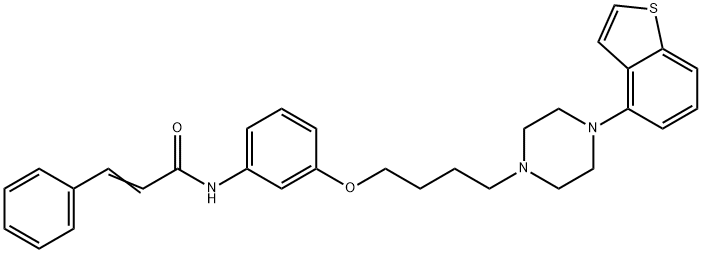 2-Propenamide, N-[3-[4-(4-benzo[b]thien-4-yl-1-piperazinyl)butoxy]phenyl]-3-phenyl- Struktur