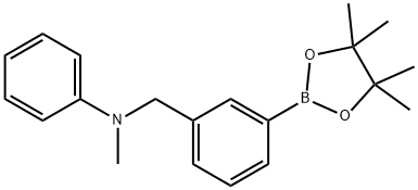 Benzenemethanamine, N-methyl-N-phenyl-3-(4,4,5,5-tetramethyl-1,3,2-dioxaborolan-2-yl)- Struktur