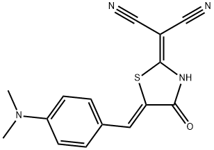 Propanedinitrile, 2-[(5Z)-5-[[4-(dimethylamino)phenyl]methylene]-4-oxo-2-thiazolidinylidene]- Struktur