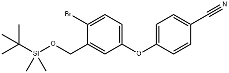 Benzonitrile, 4-[4-bromo-3-[[[(1,1-dimethylethyl)dimethylsilyl]oxy]methyl]phenoxy]- Struktur