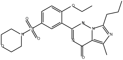 Imidazo[5,1-f][1,2,4]triazin-4(1H)-one, 2-[2-ethoxy-5-(4-morpholinylsulfonyl)phenyl]-5-methyl-7-propyl- Struktur