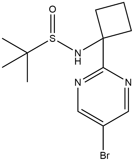 N-[1-(5-Bromo-2-pyrimidinyl)cyclobutyl]-2-methyl-2-propanesulfinamide Struktur