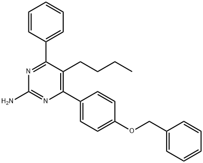 5-Butyl-4-phenyl-6-[4-(phenylmethoxy)phenyl]-2-pyrimidinamine Struktur