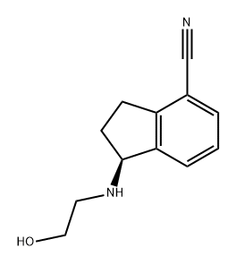 1H-Indene-4-carbonitrile, 2,3-dihydro-1-[(2-hydroxyethyl)amino]-, (1S)- Struktur