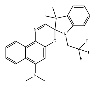 Spiro[2H-indole-2,3'-[3H]naphth[2,1-b][1,4]oxazin]-6'-amine, 1,3-dihydro-N,N,3,3-tetramethyl-1-(2,2,2-trifluoroethyl)- Struktur